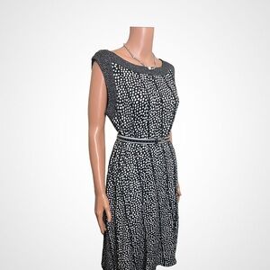 Perceptions Black and White Polka Dot Dress Sz 14